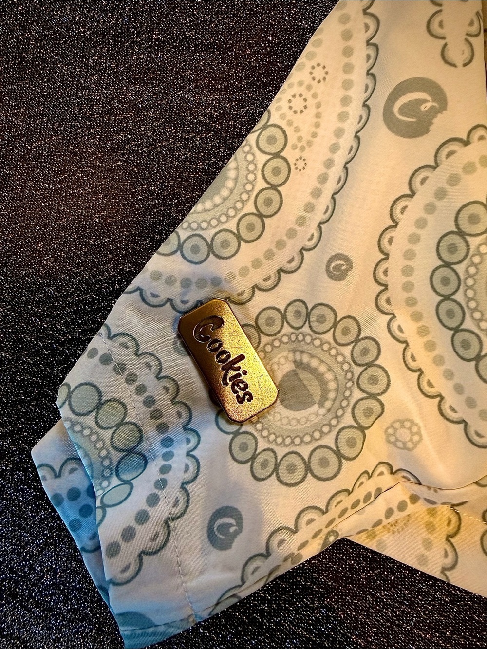 Cookies White Paisley Men's Swim Trunks – Lightweight Beach Shorts - Picture 6 of 7